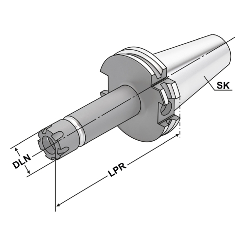 Spannfutter SK 30-1/10-100 ER16 - Mini DIN 69871 AD