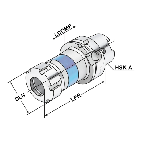 Gewindeschneidfutter für Synchronisation HSK100 - M3-M33 (ER40) - 136 DIN69893-A
