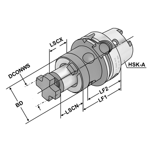 Kombi-Aufsteckdorne HSK 32-16-55 DIN 69893 Form A