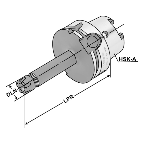 Spannfutter HSK 40-1/7-40 ER11 MINI DIN 69893 (ISO 15488) Form A
