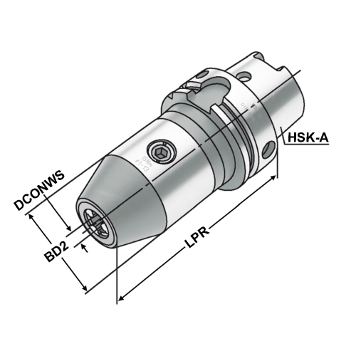 CNC-Bohrfutter HSK 100-2,5/16-112 DIN 69893 Form A