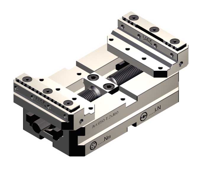 5-Achs-Schraubstock BB = 86 mm 650 Typ 2x240