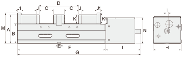 technische Zeichnung Doppelspanner pneumatisch ND-160 Homge