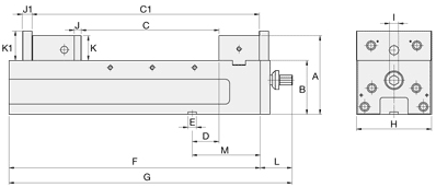 technische Zeichnung Schraubstock HPAQ-200F