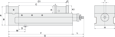 technische Zeichnung Schraubstock HPAQ-160