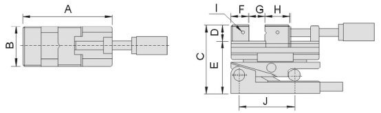 technische Zeichnung kombinierter Sinus-Schraubstock CSV100