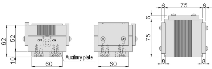technische Zeichnung VA Magnetspannplattte Erowa EMC75S
