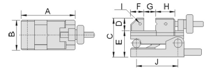 technische Zeichnung Sinus-Schraubstock VC100