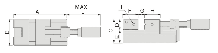 technische Zeichnung Werkzeugmacher-Schraubstock HU60