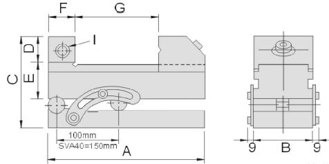 technische Zeichnung Werkzeugmacher-Schraubstock SVA