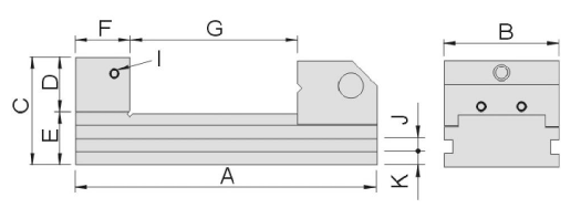 technische Zeichnung kombinierter Werkzeugmacher-Schraubstock VSB